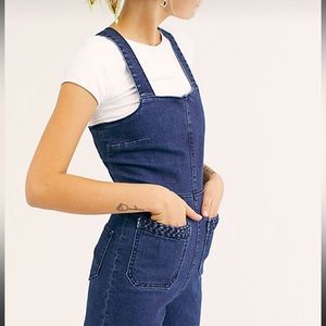 Free People Driftwood Phoebe Denim Overalls S